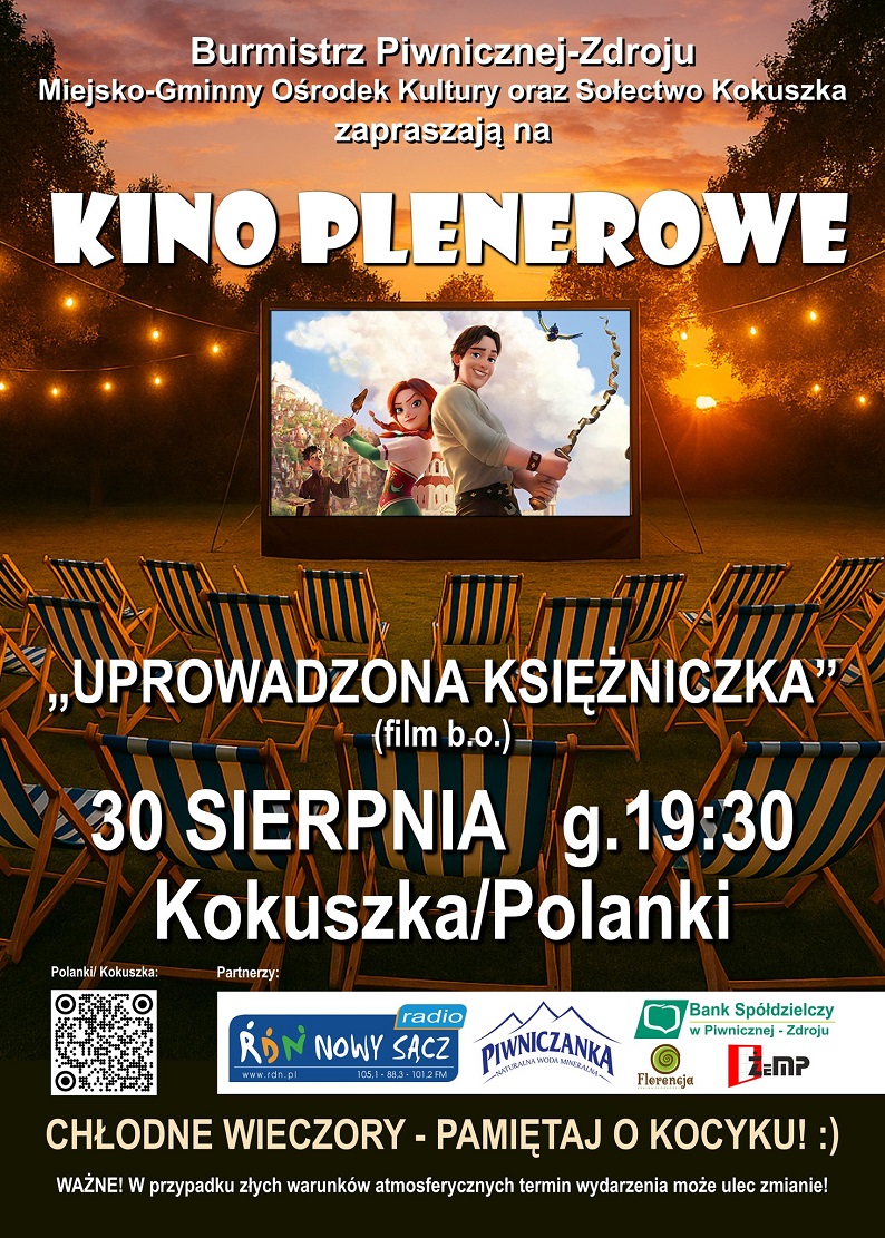 Kino plenerowe na polanie w Kokuszce - 30 sierpnia