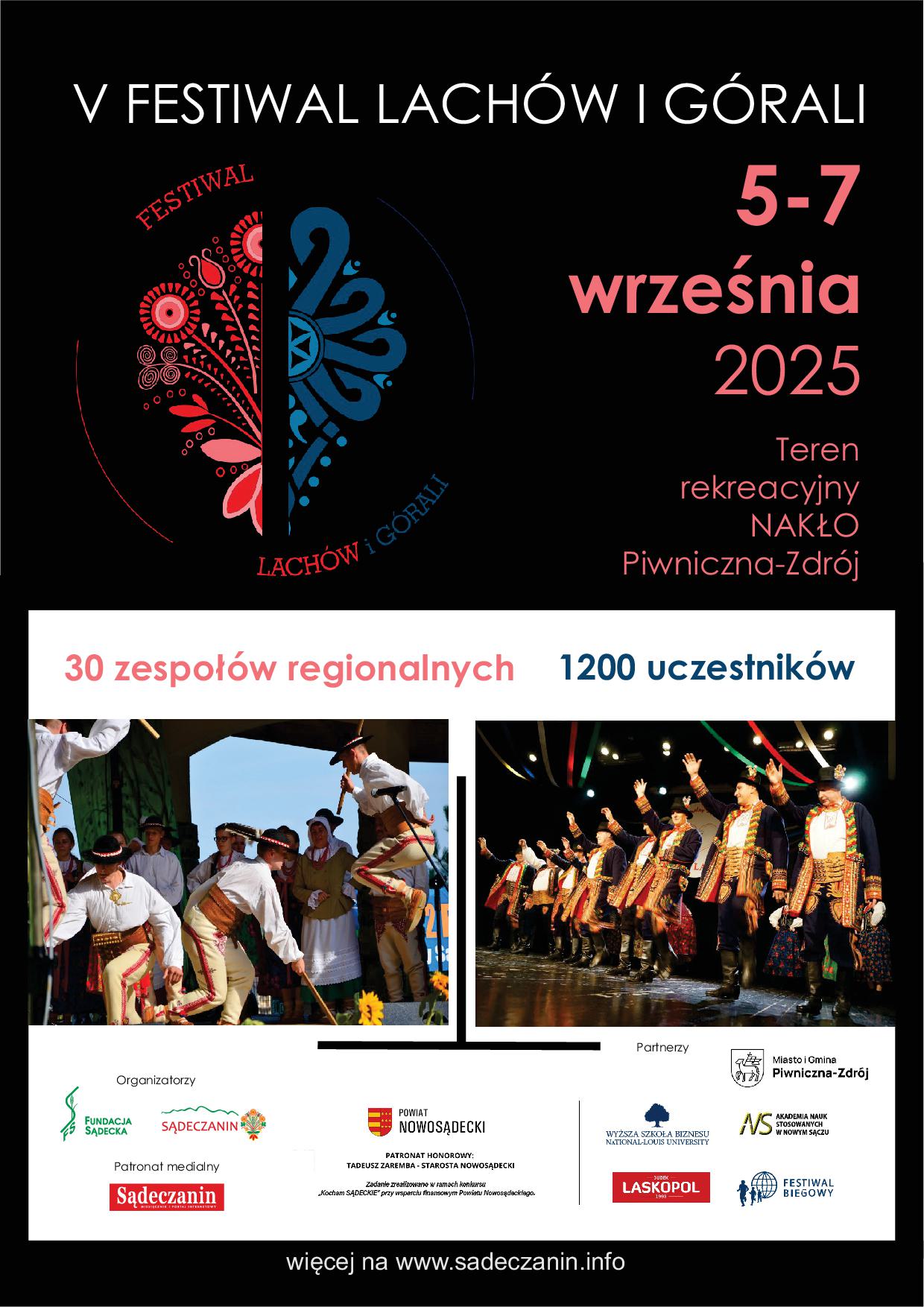V Festiwal Lachów i Górali 05-07.09.2025 r. Nakło, Piwniczna-Zdrój,